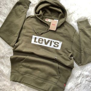 New with tag LEVI’S Army Green Logo Hoodie Small